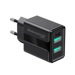 Зарядний пристрій 2X-USB Grand-X CH-15B 5V/2.4A з захистом від перевантаження